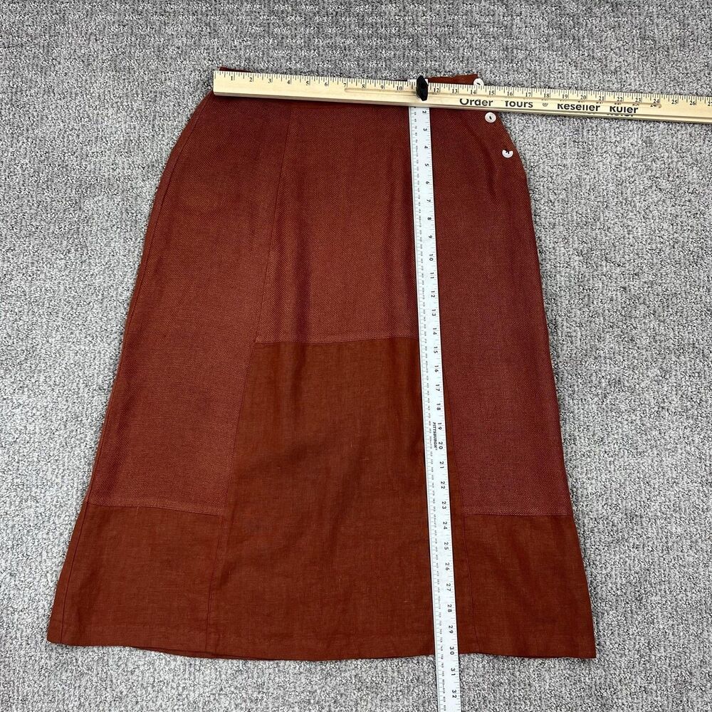 Habitat Skirt Womens Medium Brown Linen A Line Maxi Lagenlook Boho USA Casual - Picture 4 of 8